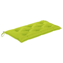 vidaXL Panca da Giardino con Cuscino Verde Brillante 112 cm Legno Teak