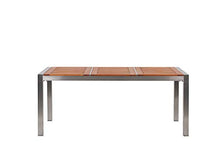 Beliani Set Giardino Tavolo Piano Legno di Eucalipto 6 Sedie Rattan 180 x 90 cm GROSSETO