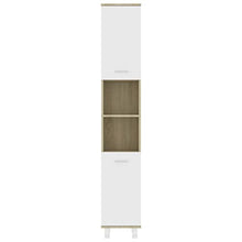 vidaXL Armadio da Bagno Bianco e Rovere Sonoma 30x30x179 cm Truciolato