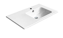 Lavabo con ripiano a sinistra, 80 x 50 cm, lavabo ExtraGlaze