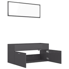 vidaXL Set Mobili da Bagno 2 pz Grigio Lucido in Truciolato