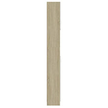 Cikonielf - Mobile da bagno, armadio in altezza, con 4 ripiani e 2 ripiani aperti, 32 x 25,5 x 190 cm, colore: bianco e rovere Sonoma