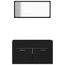 vidaXL Set Mobili da Bagno 2 pz Nero in Truciolato