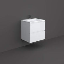 RAK CERAMICS Mobile Bagno 2 cassetti sospeso Completo di lavabo (Largh. 60 cm x Prof. 46 cm, Pure White)