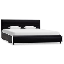 SKM Giroletto con LED Nero in Similpelle 160x200 cm (49kg)
