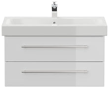 emotion Lavabo con mobiletto, Legno, Bianco Lucido, 90, 2 unità