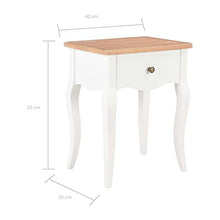vidaXL Comodino Bianco e Marrone 40x30x50 cm Legno Massello di Pino Tavolino Comodo Funzionale Durevole Robusto Resistente Elegante Pratico Solido