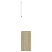 Sonoma Agglomerato - Set di mobili da bagno, colore: Bianco e quercia