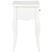 SKM Comodino Bianco 40x30x50 cm in Legno Massello di Pino