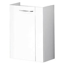 FACKELMANN Sceno - Set di mobili da bagno per gli ospiti, 3 pezzi, 45 cm, lavabo in ceramica e specchio da bagno a LED