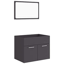 vidaXL Set Mobili da Bagno 2 pz Grigio in Truciolato