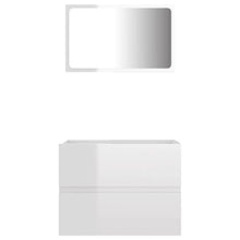 vidaXL Set Mobili da Bagno 2 pz Bianco Lucido in Truciolato