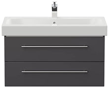 emotion Lavabo con mobiletto, Legno, Antracite Lucido, 90, 2 unità
