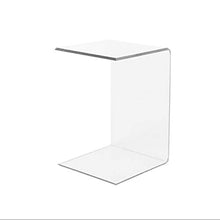 LuceSolida - 'Tower' Tavolino in Plexiglass Lato Divano Forma di C Trasparente da Salotto 30x30x60