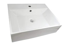 1 lavabo in ceramica rettangolare grande lavabo bagno 51 cm L x 42,5 cm B