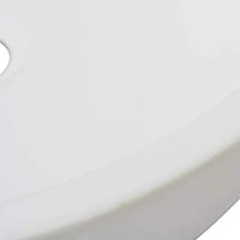 Lavabo da bagno rotondo in ceramica bianca 42 x 12 cm