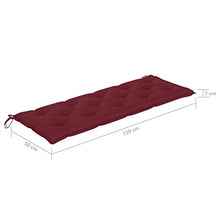 vidaXL Panca da Giardino con Cuscino Rosso Vino 150 cm Legno di Teak