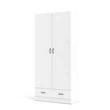 Dmora Armadio Guardaroba a Due Ante e Un cassetto, Colore Bianco, cm 79 x 35 x h170