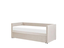 Beliani Letto da Giorno con Rotelle 90 x 200 cm in Velluto Beige Chiaro Troyes