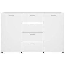 Cikonielf - Mobiletto moderno con cassetti e scaffali, 120 x 35,5 x 75 cm, con cassettiera, colore: Bianco