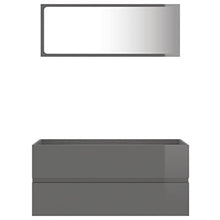 vidaXL Set Mobili da Bagno 2 pz Grigio Lucido in Truciolato