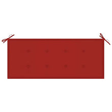vidaXL Panca da Giardino con Cuscino Rosso 240 cm in Massello di Teak