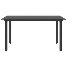 vidaXL Set da Pranzo da Giardino 7 pz in Rattan PVC Nero