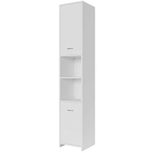 Deuba Mobile alto bagno armadio salvaspazio 180x30x30cm 6 mensole 2 scomparti ante chiusura magnetica bianco