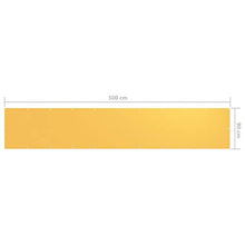 vidaXL Paravento da Balcone Giallo 90x500 cm in Tessuto Oxford