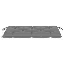 vidaXL Panca da Giardino con Cuscino Grigio 112 cm in Legno di Teak