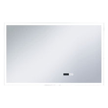 LED-Badspiegel mit Touch-Sensor und Zeitanzeige 100×60 cm