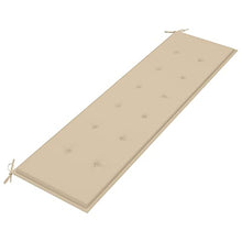 vidaXL Panca da Giardino con Cuscino Beige 175 cm in Legno di Teak