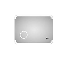 Talos Harmony - Specchio da bagno a LED, 80 x 60 cm, luce posteriore luminosa, specchio cosmetico illuminato con ingrandimento 3x, telaio in alluminio di alta qualità