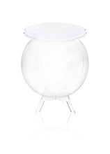 Iplex Design Bollino Tavolino/Comodino Contenitore, Plexiglass/PMMA, Bianco/Trasparente