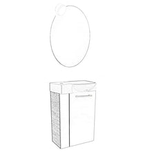 FACKELMANN - Set di mobili da bagno luminosi, 4 pezzi, Lino, WC a LED, lavabo da appendere, 45 cm e specchio rotondo da bagno