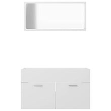 vidaXL Set Mobili da Bagno 2 pz Bianco in Legno Multistrato