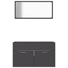 vidaXL Set Mobili da Bagno 2 pz Grigio in Truciolato