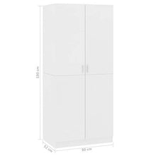 Tidyard Armadio Bianco 80x52x180 cm in Truciolato