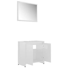 Tidyard Set Mobili da Bagno Bianco Lucido in Truciolato,Resistente e Stabile