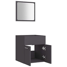 vidaXL Set Mobili da Bagno 2 pz Grigio in Truciolato