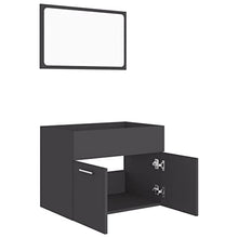 vidaXL Set Mobili da Bagno 2 pz Grigio in Truciolato