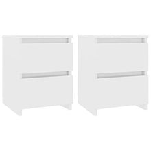 SKM Comodini 30x30x40 cm in Truciolato Minimalismo per Camera (Bianco Lucido, 2 PZ)