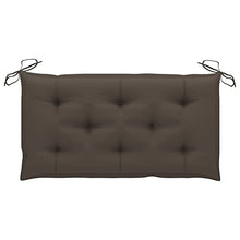 vidaXL Panca da Giardino e Cuscino Grigio Talpa 112 cm Massello Teak