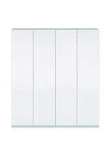 Dmora Armadio Guardaroba 4 Ante, Laminato Bianco, 180 x 200 x 52 cm