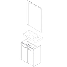 FACKELMANN - Set di mobili da bagno Milano, 3 pezzi, per piccoli bagni, in ceramica, 55 cm e specchio da bagno a LED