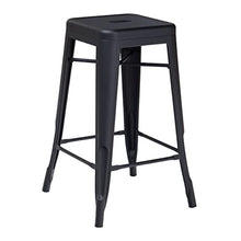 KOSMI - Sgabello da bar in metallo nero opaco, altezza sgabello alto 76 cm
