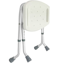 PrimeMatik - Sgabello per Doccia e Vasca Pieghevole Antiscivolo e Regolabile in Altezza 50x30 cm