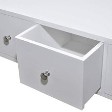 Cacoffay Meuble de rangement en bois blanc avec 4 tiroirs