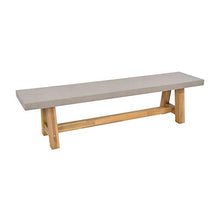 XXL Polystone Acacia Wood Garden Bench - Garden Bench Oria / 45x180x40cm (HxWxD)