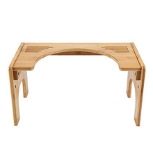 Sgabello regolabile in bambù antiscivolo, 48,5 x 27 x 25 cm